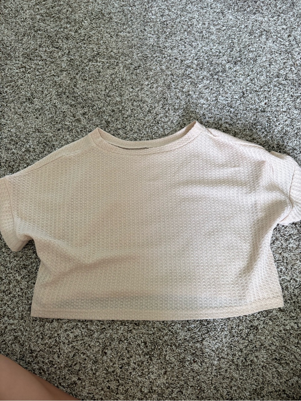 SHEIN Light Pink Textured Cropped Top